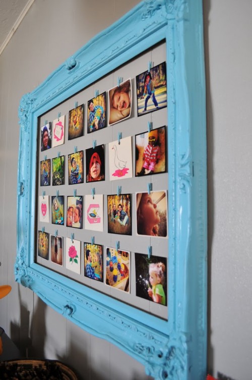 Frame with clips