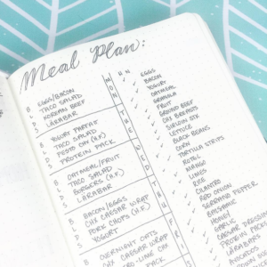 Bullet Journal meal plan2