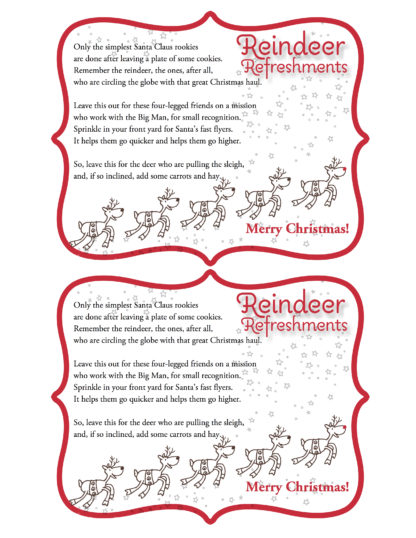 Reindeer Refreshments with Frame
